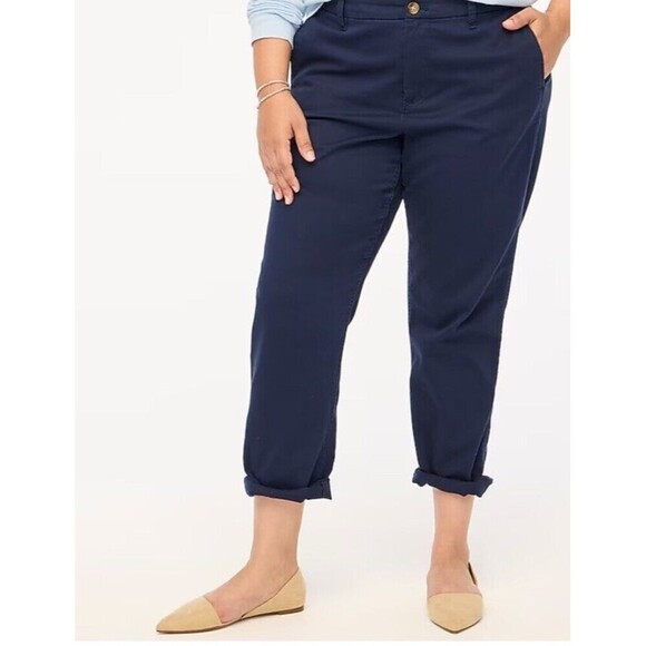 J.CREW High-rise Girlfriend Chino Pant Size 0 Navy Blue NEW Preppy Nautical - Picture 3 of 14